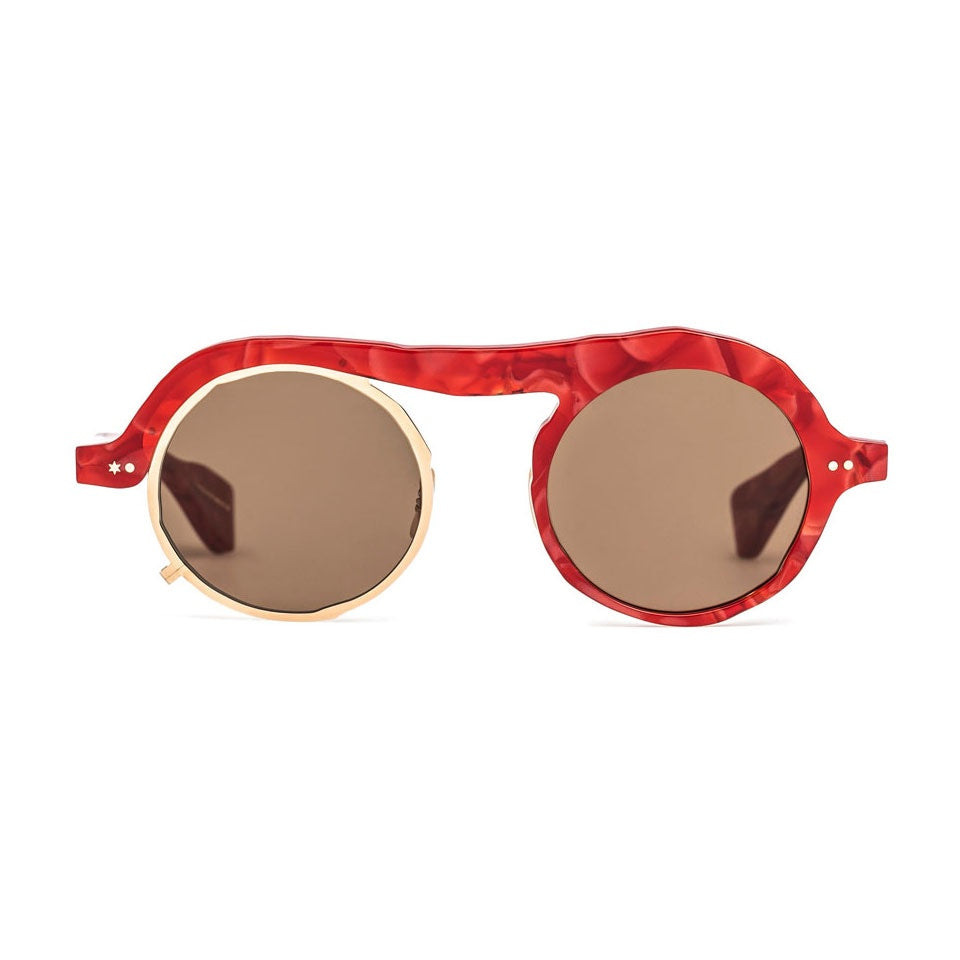 MM-0051 Marble red / Gold (Brown Lens)