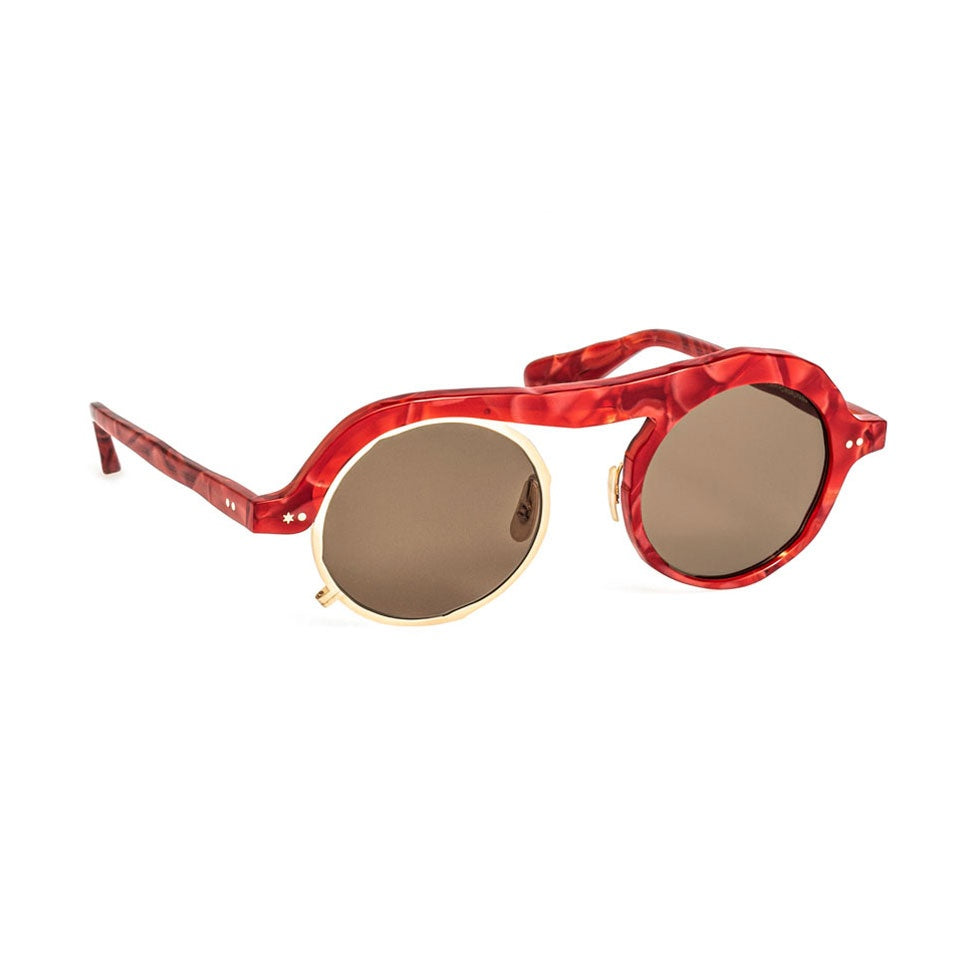 MM-0051 Marble red / Gold (Brown Lens)