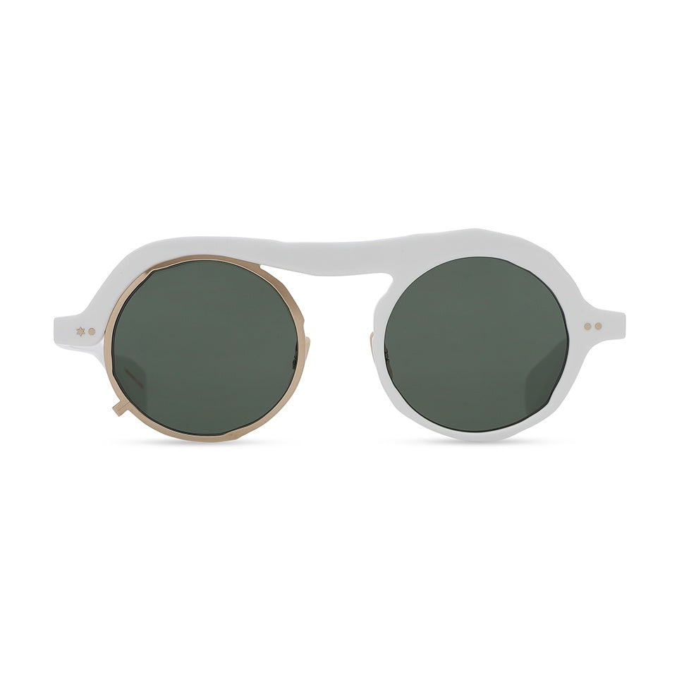 MM-0051 White / Gold (Green Lens)
