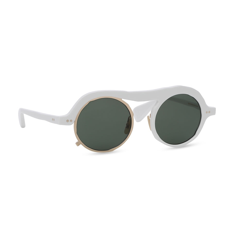 MM-0051 White / Gold (Green Lens)